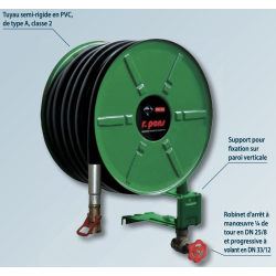 Enrouleur type RIA vert mural 30m 1,5“ (DN33)
